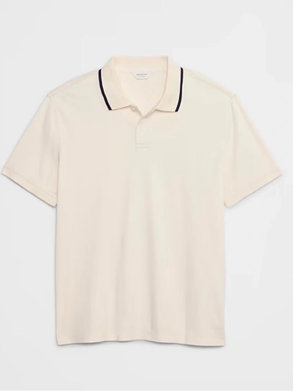 Banana Republic Men's Cream Polo Shirt with Contrast Collar